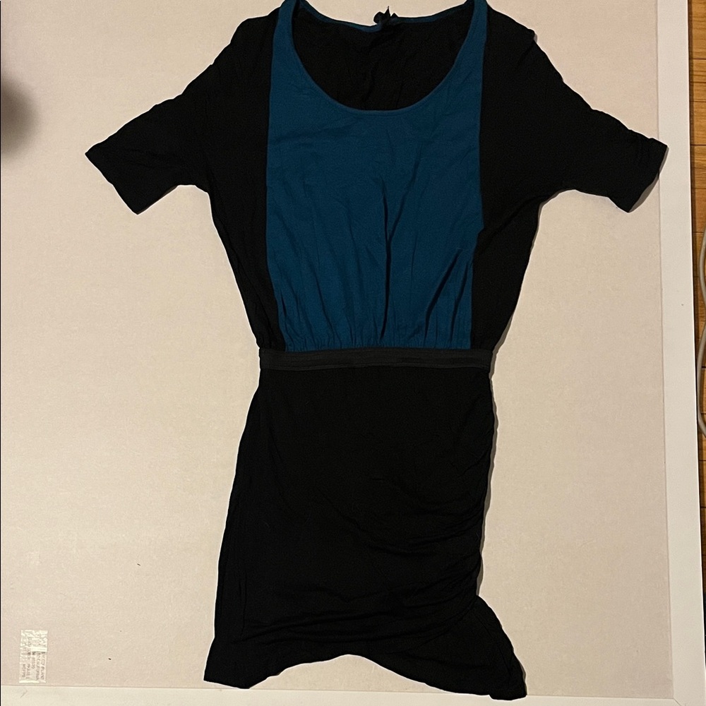 NWOT Backless Brand Black and Teal Dress Size Small